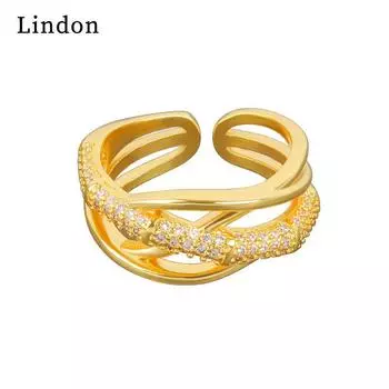 Классическое кольцо Lindon из медного сплава с цирконием, женские ювелирные изделия, свадебный подарок для вечеринки серебряный