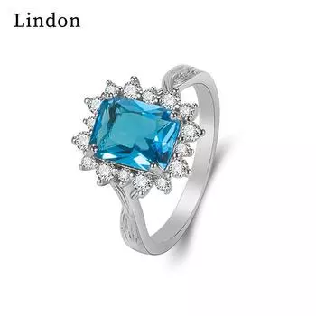 Классическое кольцо Lindon из медного сплава с цирконом, женские ювелирные изделия, свадебный подарок, вечеринка 6