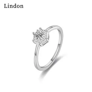 Классическое кольцо Lindon из медного сплава с цирконием, женские ювелирные изделия, свадебный подарок для вечеринки 9 серебряный