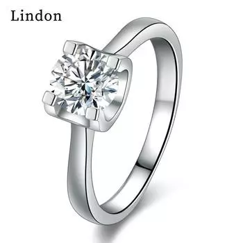 Классическое кольцо Lindon из медного сплава с цирконием, женские ювелирные изделия, свадебный подарок для вечеринки 9 серебряный