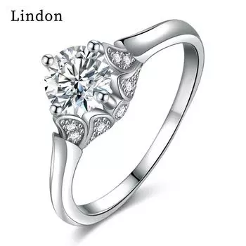 Классическое кольцо Lindon из медного сплава с цирконием, женские ювелирные изделия, свадебный подарок для вечеринки 9 серебряный