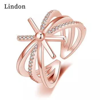 Классическое кольцо Lindon из медного сплава с цирконием, женские ювелирные изделия, свадебный подарок для вечеринки