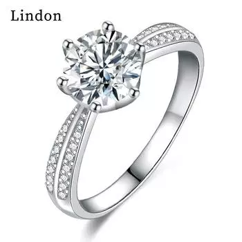 Классическое кольцо Lindon из медного сплава с цирконием, женские ювелирные изделия, свадебный подарок для вечеринки 9 серебряный