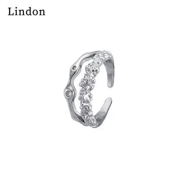 Классическое кольцо Lindon из медного сплава с цирконием, женские ювелирные изделия, свадебный подарок для вечеринки серебряный