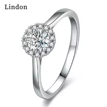 Классическое кольцо Lindon из медного сплава с цирконием, женские ювелирные изделия, свадебный подарок для вечеринки 9 серебряный