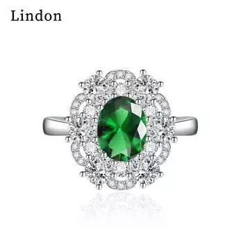 Классическое кольцо Lindon из медного сплава с цирконием, женские ювелирные изделия, свадебный подарок для вечеринки белый