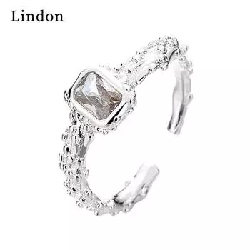 Классическое кольцо Lindon из медного сплава с цирконием, женские ювелирные изделия, свадебный подарок для вечеринки серебряный