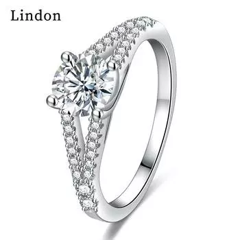 Классическое кольцо Lindon из медного сплава с цирконием, женские ювелирные изделия, свадебный подарок для вечеринки 9 серебряный