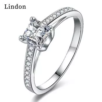 Классическое кольцо Lindon из медного сплава с цирконием, женские ювелирные изделия, свадебный подарок для вечеринки 9 серебряный