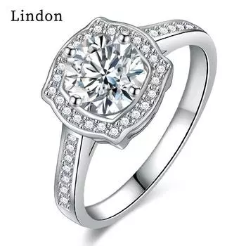 Классическое кольцо Lindon из медного сплава с цирконием, женские ювелирные изделия, свадебный подарок для вечеринки 9 серебряный