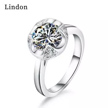 Классическое кольцо Lindon из медного сплава с цирконием, женские ювелирные изделия, свадебный подарок для вечеринки 9 серебряный