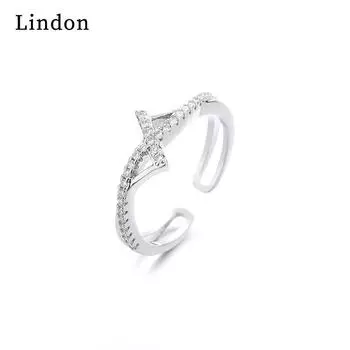 Классическое кольцо Lindon из медного сплава с цирконием, женские ювелирные изделия, свадебный подарок для вечеринки серебряный