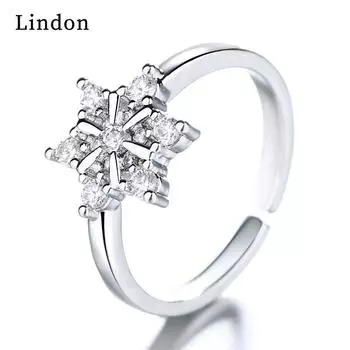 Классическое кольцо Lindon из медного сплава с цирконием, женские ювелирные изделия, свадебный подарок для вечеринки серебряный