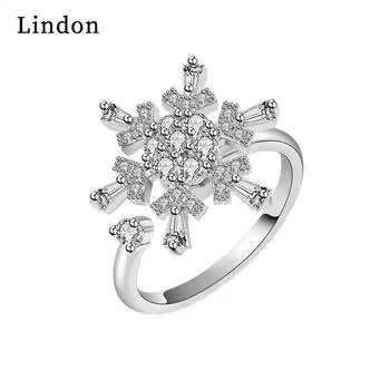 Классическое кольцо Lindon из медного сплава с цирконием, женские ювелирные изделия, свадебный подарок для вечеринки серебряный