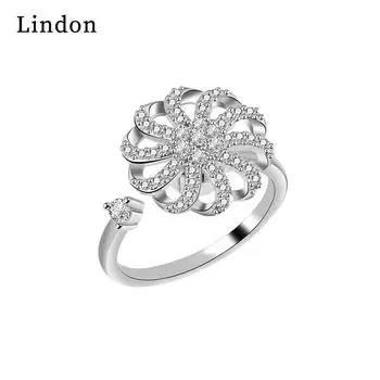 Классическое кольцо Lindon из медного сплава с цирконием, женские ювелирные изделия, свадебный подарок для вечеринки серебряный