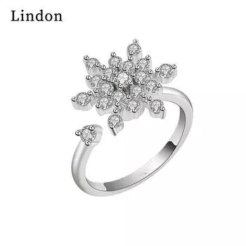 Классическое кольцо Lindon из медного сплава с цирконием, женские ювелирные изделия, свадебный подарок для вечеринки серебряный