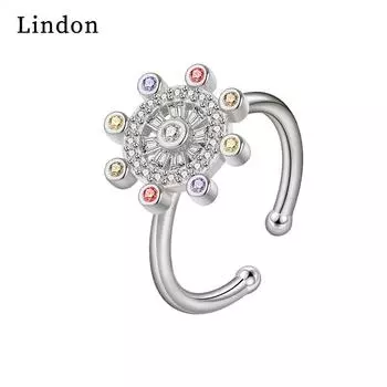 Классическое кольцо Lindon из медного сплава с цирконием, женские ювелирные изделия, свадебный подарок для вечеринки серебряный