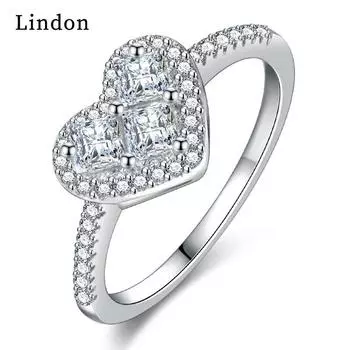 Классическое кольцо Lindon из медного сплава с цирконием, женские ювелирные изделия, свадебный подарок для вечеринки 9 серебряный