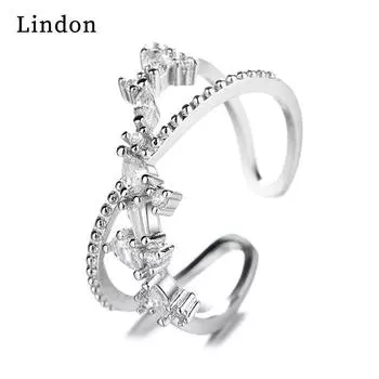 Классическое кольцо Lindon из медного сплава с цирконием, женские ювелирные изделия, свадебный подарок для вечеринки