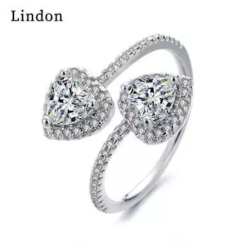 Классическое кольцо Lindon из медного сплава с цирконием, женские ювелирные изделия, свадебный подарок для вечеринки серебряный