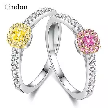 Классическое кольцо Lindon из медного сплава с цирконием, женские ювелирные изделия, свадебный подарок для вечеринки 9 розовый