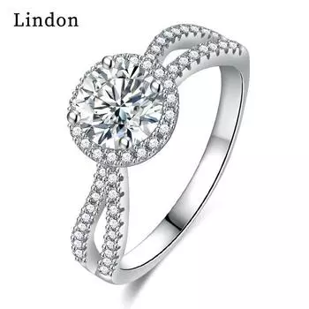 Классическое кольцо Lindon из медного сплава с цирконием, женские ювелирные изделия, свадебный подарок для вечеринки 9 серебряный
