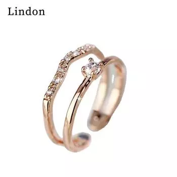 Классическое кольцо Lindon из медного сплава с цирконием, женские ювелирные изделия, свадебный подарок для вечеринки серебряный