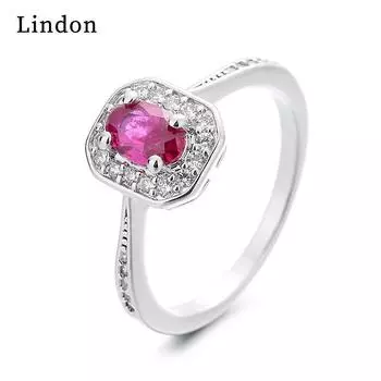 Классическое кольцо Lindon из медного сплава с цирконием, женские ювелирные изделия, свадебный подарок для вечеринки 6 красный