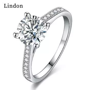 Классическое кольцо Lindon из медного сплава с цирконием, женские ювелирные изделия, свадебный подарок для вечеринки 9 серебряный