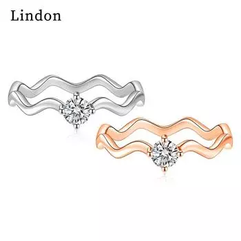 Классическое кольцо Lindon из медного сплава с цирконием, женские ювелирные изделия, свадебный подарок для вечеринки 9 серебряный