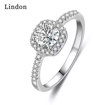 Классическое кольцо Lindon из медного сплава с цирконием, женские ювелирные изделия, свадебный подарок для вечеринки 9 серебряный