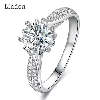 Классическое кольцо Lindon из медного сплава с цирконием, женские ювелирные изделия, свадебный подарок для вечеринки 9 серебряный