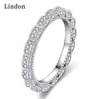 Классическое кольцо Lindon из медного сплава с цирконием, женские ювелирные изделия, свадебный подарок для вечеринки 9 серебряный