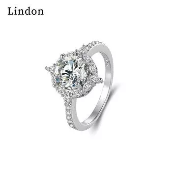 Классическое кольцо Lindon из медного сплава с цирконием, женские ювелирные изделия, свадебный подарок для вечеринки 6 серебряный