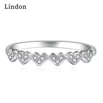 Классическое кольцо Lindon из медного сплава с цирконием, женские ювелирные изделия, свадебный подарок для вечеринки 9 серебряный