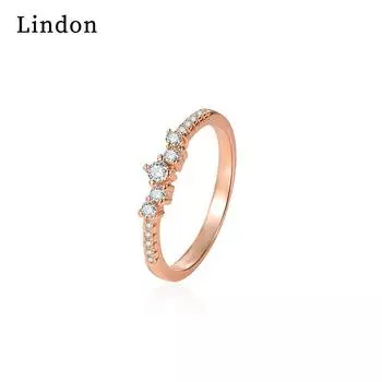 Классическое кольцо Lindon из медного сплава с цирконием, женские ювелирные изделия, свадебный подарок для вечеринки 6 серебряный