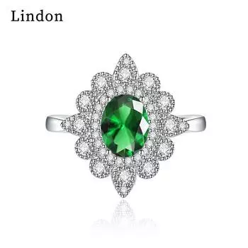 Классическое кольцо Lindon из медного сплава с цирконием, женские ювелирные изделия, свадебный подарок для вечеринки белый
