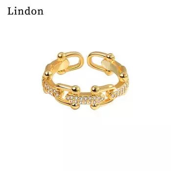 Классическое кольцо Lindon из медного сплава с цирконием, женские ювелирные изделия, свадебный подарок для вечеринки серебряный