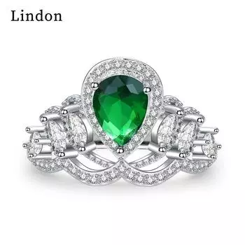 Классическое кольцо Lindon из медного сплава с цирконием, женские ювелирные изделия, свадебный подарок для вечеринки красный