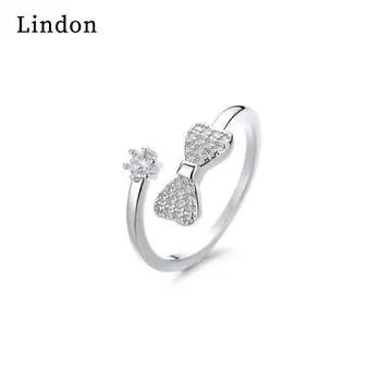 Классическое кольцо Lindon из медного сплава с цирконием, женские ювелирные изделия, свадебный подарок для вечеринки серебряный