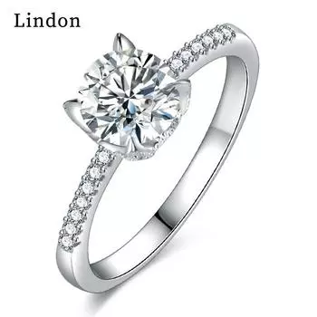 Классическое кольцо Lindon из медного сплава с цирконием, женские ювелирные изделия, свадебный подарок для вечеринки 9 серебряный