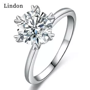 Классическое кольцо Lindon из медного сплава с цирконием, женские ювелирные изделия, свадебный подарок для вечеринки 9 серебряный