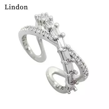 Классическое кольцо Lindon из медного сплава с цирконием, женские ювелирные изделия, свадебный подарок для вечеринки серебряный