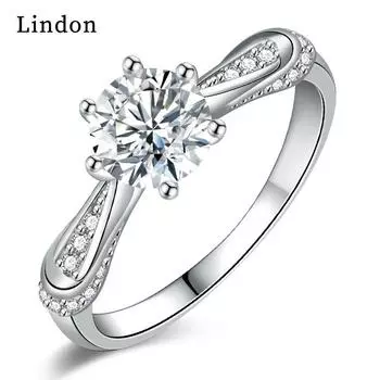 Классическое кольцо Lindon из медного сплава с цирконием, женские ювелирные изделия, свадебный подарок для вечеринки 9 серебряный