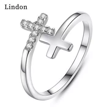 Классическое кольцо Lindon из медного сплава с цирконием, женские ювелирные изделия, свадебный подарок для вечеринки серебряный