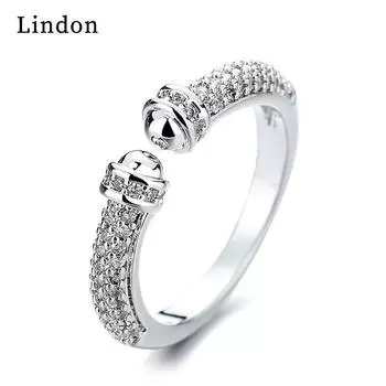 Классическое кольцо Lindon из медного сплава с цирконием, женские ювелирные изделия, свадебный подарок для вечеринки серебряный