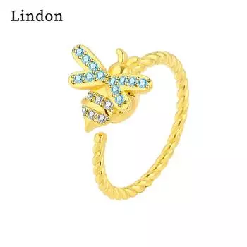 Классическое кольцо Lindon из медного сплава с цирконием, женские ювелирные изделия, свадебный подарок для вечеринки серебряный