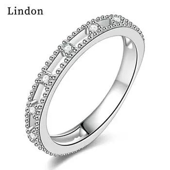 Классическое кольцо Lindon из медного сплава с цирконием, женские ювелирные изделия, свадебный подарок для вечеринки 9 серебряный