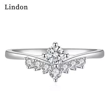 Классическое кольцо Lindon из медного сплава с цирконием, женские ювелирные изделия, свадебный подарок для вечеринки 9 серебряный