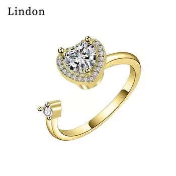 Классическое кольцо Lindon из медного сплава с цирконием, женские ювелирные изделия, свадебный подарок для вечеринки серебряный
